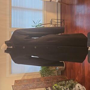 VTG Barneys Cashmere Italy Tailored Black Full Length Luxury Coat Medium